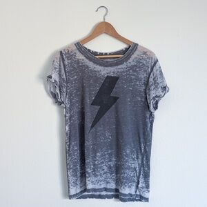AC/DC Lightning Bolt Distressed Band Tee-Medium